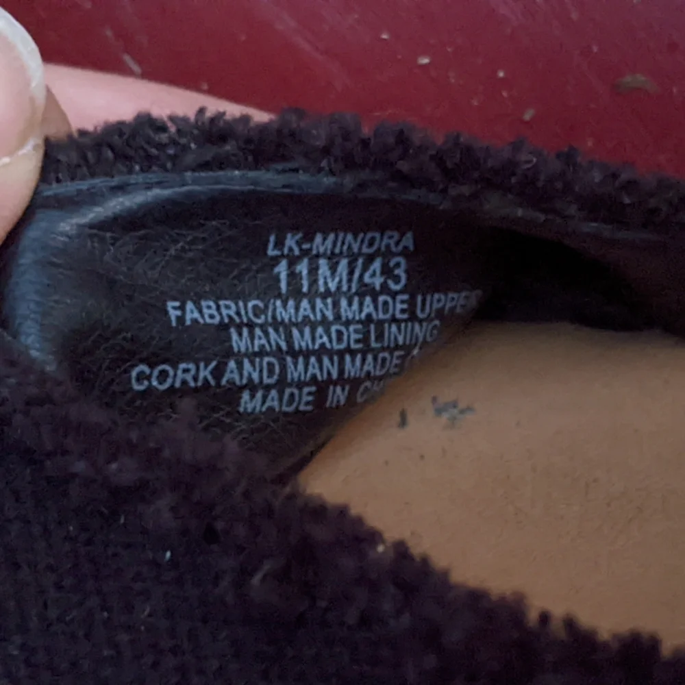 Lucky Brand Women's Black Wedge Espadrille Sandals with Buckle Size 11